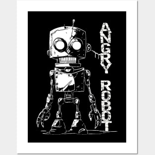 Angry Robot BW Posters and Art